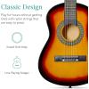 imageBest Choice Products 38in Beginner All Wood Acoustic Guitar Starter Kit wGig Bag 6 Picks Nylon Strings Strap wPick Holder  NaturalSunburst
