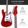 imageBest Choice Products 39in Full Size Beginner Electric Guitar Starter Kit wCase Strap 10W Amp Strings Pick Tremolo Bar  SoCal GreenCherry Red