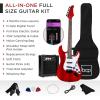 imageBest Choice Products 39in Full Size Beginner Electric Guitar Starter Kit wCase Strap 10W Amp Strings Pick Tremolo Bar  SoCal GreenCherry Red