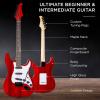 imageBest Choice Products 39in Full Size Beginner Electric Guitar Starter Kit wCase Strap 10W Amp Strings Pick Tremolo Bar  SoCal GreenCherry Red