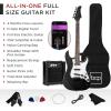imageBest Choice Products 39in Full Size Beginner Electric Guitar Starter Kit wCase Strap 10W Amp Strings Pick Tremolo Bar  SoCal GreenJet Black
