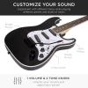 imageBest Choice Products 39in Full Size Beginner Electric Guitar Starter Kit wCase Strap 10W Amp Strings Pick Tremolo Bar  SoCal GreenJet Black