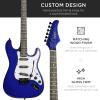imageBest Choice Products 39in Full Size Beginner Electric Guitar Starter Kit wCase Strap 10W Amp Strings Pick Tremolo Bar  SoCal GreenMetallic Blue