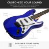 imageBest Choice Products 39in Full Size Beginner Electric Guitar Starter Kit wCase Strap 10W Amp Strings Pick Tremolo Bar  SoCal GreenMetallic Blue