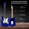 imageBest Choice Products 39in Full Size Beginner Electric Guitar Starter Kit wCase Strap 10W Amp Strings Pick Tremolo Bar  SoCal GreenMetallic Blue