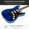 imageBest Choice Products 39in Full Size Beginner Electric Guitar Starter Kit wCase Strap 10W Amp Strings Pick Tremolo Bar  SoCal GreenMidnight Blue
