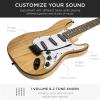 imageBest Choice Products 39in Full Size Beginner Electric Guitar Starter Kit wCase Strap 10W Amp Strings Pick Tremolo Bar  SoCal GreenNatural