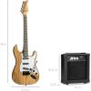imageBest Choice Products 39in Full Size Beginner Electric Guitar Starter Kit wCase Strap 10W Amp Strings Pick Tremolo Bar  SoCal GreenNatural