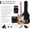 imageBest Choice Products 39in Full Size Beginner Electric Guitar Starter Kit wCase Strap 10W Amp Strings Pick Tremolo Bar  SoCal GreenNatural