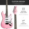 imageBest Choice Products 39in Full Size Beginner Electric Guitar Starter Kit wCase Strap 10W Amp Strings Pick Tremolo Bar  SoCal GreenPink