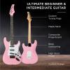 imageBest Choice Products 39in Full Size Beginner Electric Guitar Starter Kit wCase Strap 10W Amp Strings Pick Tremolo Bar  SoCal GreenPink