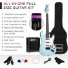 imageBest Choice Products 39in Full Size Beginner Electric Guitar Starter Kit wCase Strap 10W Amp Strings Pick Tremolo Bar  SoCal GreenPowder Blue