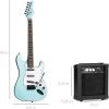 imageBest Choice Products 39in Full Size Beginner Electric Guitar Starter Kit wCase Strap 10W Amp Strings Pick Tremolo Bar  SoCal GreenPowder Blue