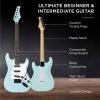 imageBest Choice Products 39in Full Size Beginner Electric Guitar Starter Kit wCase Strap 10W Amp Strings Pick Tremolo Bar  SoCal GreenPowder Blue