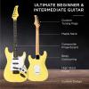imageBest Choice Products 39in Full Size Beginner Electric Guitar Starter Kit wCase Strap 10W Amp Strings Pick Tremolo Bar  SoCal GreenYellow