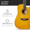imageBest Choice Products 41in Beginner Acoustic Guitar Full Size All Wood Cutaway Guitar Starter Set wCase Strap Capo Strings Picks  BlackAged Natural