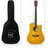 imageBest Choice Products 41in Beginner Acoustic Guitar Full Size All Wood Cutaway Guitar Starter Set wCase Strap Capo Strings Picks  BlackAged Natural