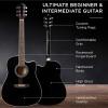 imageBest Choice Products 41in Beginner Acoustic Guitar Full Size All Wood Cutaway Guitar Starter Set wCase Strap Capo Strings Picks  BlackBlack