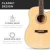 imageBest Choice Products 41in Beginner Acoustic Guitar Full Size All Wood Cutaway Guitar Starter Set wCase Strap Capo Strings Picks  BlackNatural
