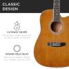 imageBest Choice Products 41in Beginner Acoustic Guitar Full Size All Wood Cutaway Guitar Starter Set wCase Strap Capo Strings Picks  BlackNatural Mahogany