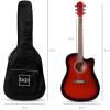 imageBest Choice Products 41in Beginner Acoustic Guitar Full Size All Wood Cutaway Guitar Starter Set wCase Strap Capo Strings Picks  BlackRed