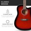 imageBest Choice Products 41in Beginner Acoustic Guitar Full Size All Wood Cutaway Guitar Starter Set wCase Strap Capo Strings Picks  BlackRed