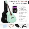 imageBest Choice Products 41in Beginner Acoustic Guitar Full Size All Wood Cutaway Guitar Starter Set wCase Strap Capo Strings Picks  BlackSoCal Green