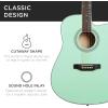 imageBest Choice Products 41in Beginner Acoustic Guitar Full Size All Wood Cutaway Guitar Starter Set wCase Strap Capo Strings Picks  BlackSoCal Green