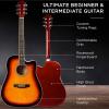 imageBest Choice Products 41in Beginner Acoustic Guitar Full Size All Wood Cutaway Guitar Starter Set wCase Strap Capo Strings Picks  BlackSunburst