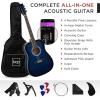 imageBest Choice Products 41in Full Size Beginner All Wood Acoustic Guitar Starter Set wGig Bag Strap Capo Strings Picks  SunburstBlue