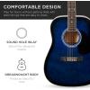 imageBest Choice Products 41in Full Size Beginner All Wood Acoustic Guitar Starter Set wGig Bag Strap Capo Strings Picks  SunburstBlue