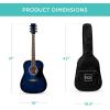 imageBest Choice Products 41in Full Size Beginner All Wood Acoustic Guitar Starter Set wGig Bag Strap Capo Strings Picks  SunburstBlue