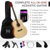 imageBest Choice Products 41in Full Size Beginner All Wood Acoustic Guitar Starter Set wGig Bag Strap Capo Strings Picks  SunburstNatural