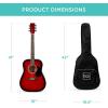 imageBest Choice Products 41in Full Size Beginner All Wood Acoustic Guitar Starter Set wGig Bag Strap Capo Strings Picks  SunburstRed Burst