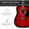 imageBest Choice Products 41in Full Size Beginner All Wood Acoustic Guitar Starter Set wGig Bag Strap Capo Strings Picks  SunburstRed Burst