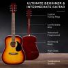 imageBest Choice Products 41in Full Size Beginner All Wood Acoustic Guitar Starter Set wGig Bag Strap Capo Strings Picks  SunburstSunburst