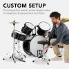 imageBest Choice Products 5Piece Full Size Complete Adult Drum Set wCymbal Stands Stool Drum Pedal Sticks Floor Tom  BlackBlack