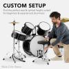imageBest Choice Products 5Piece Full Size Complete Adult Drum Set wCymbal Stands Stool Drum Pedal Sticks Floor Tom  BlackPink Sparkle