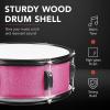 imageBest Choice Products 5Piece Full Size Complete Adult Drum Set wCymbal Stands Stool Drum Pedal Sticks Floor Tom  BlackPink Sparkle