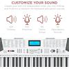 imageBest Choice Products 61Key Beginners Complete Electronic Keyboard Piano Set wLighted Keys LCD Screen Headphones Stand Bench Teaching Modes Note Stickers BuiltIn Speakers  RedWhite