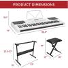 imageBest Choice Products 61Key Beginners Complete Electronic Keyboard Piano Set wLighted Keys LCD Screen Headphones Stand Bench Teaching Modes Note Stickers BuiltIn Speakers  RedWhite