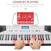 imageBest Choice Products 61Key Beginners Complete Electronic Keyboard Piano Set wLighted Keys LCD Screen Headphones Stand Bench Teaching Modes Note Stickers BuiltIn Speakers  RedWhite
