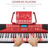 imageBest Choice Products 61Key Beginners Complete Electronic Keyboard Piano Set wLighted Keys LCD Screen Headphones Stand Bench Teaching Modes Note Stickers BuiltIn Speakers  RedRed
