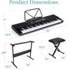imageBest Choice Products 61Key Electronic Keyboard Piano Portable Electric Keyboard Complete Beginner Set wLED Screen Stand Bench Headphones  BlackBlack