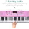 imageBest Choice Products 61Key Electronic Keyboard Piano Portable Electric Keyboard Complete Beginner Set wLED Screen Stand Bench Headphones  BlackPink