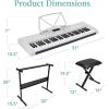 imageBest Choice Products 61Key Electronic Keyboard Piano Portable Electric Keyboard Complete Beginner Set wLED Screen Stand Bench Headphones  BlackWhite
