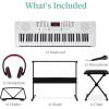 imageBest Choice Products 61Key Electronic Keyboard Piano Portable Electric Keyboard Complete Beginner Set wLED Screen Stand Bench Headphones  BlackWhite