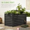 imageBest Choice Products 6x3x2ft Outdoor Metal Raised Garden Bed Deep Root Box Planter for Vegetables Flowers Herbs and Succulents w 269 Gallon Capacity  Peacock BlueWhite