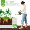 imageBest Choice Products 6x3x2ft Outdoor Metal Raised Garden Bed Deep Root Box Planter for Vegetables Flowers Herbs and Succulents w 269 Gallon Capacity  Peacock BlueWhite