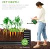 imageBest Choice Products 6x3x2ft Outdoor Metal Raised Garden Bed Deep Root Box Planter for Vegetables Flowers Herbs and Succulents w 269 Gallon Capacity  Peacock BlueGray